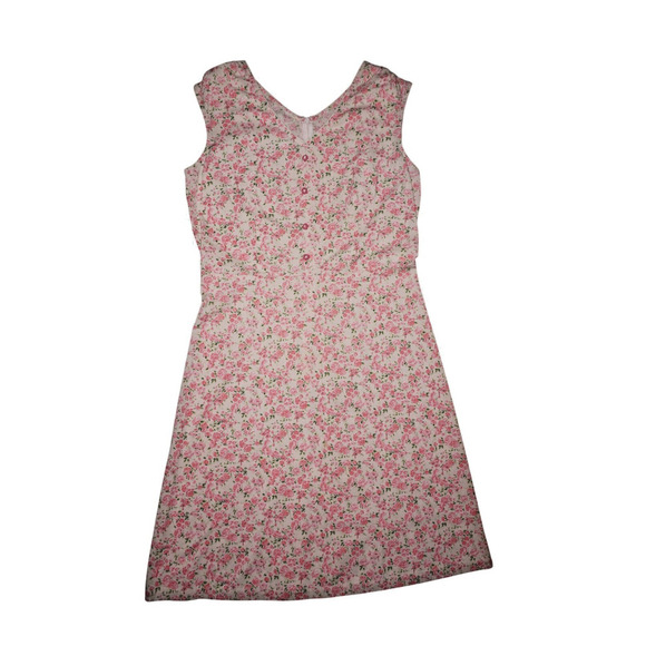 Vintage Pink Floral Sleeveless Dress – Cottagecore Romantic Vibes –M - Picture 1 of 5